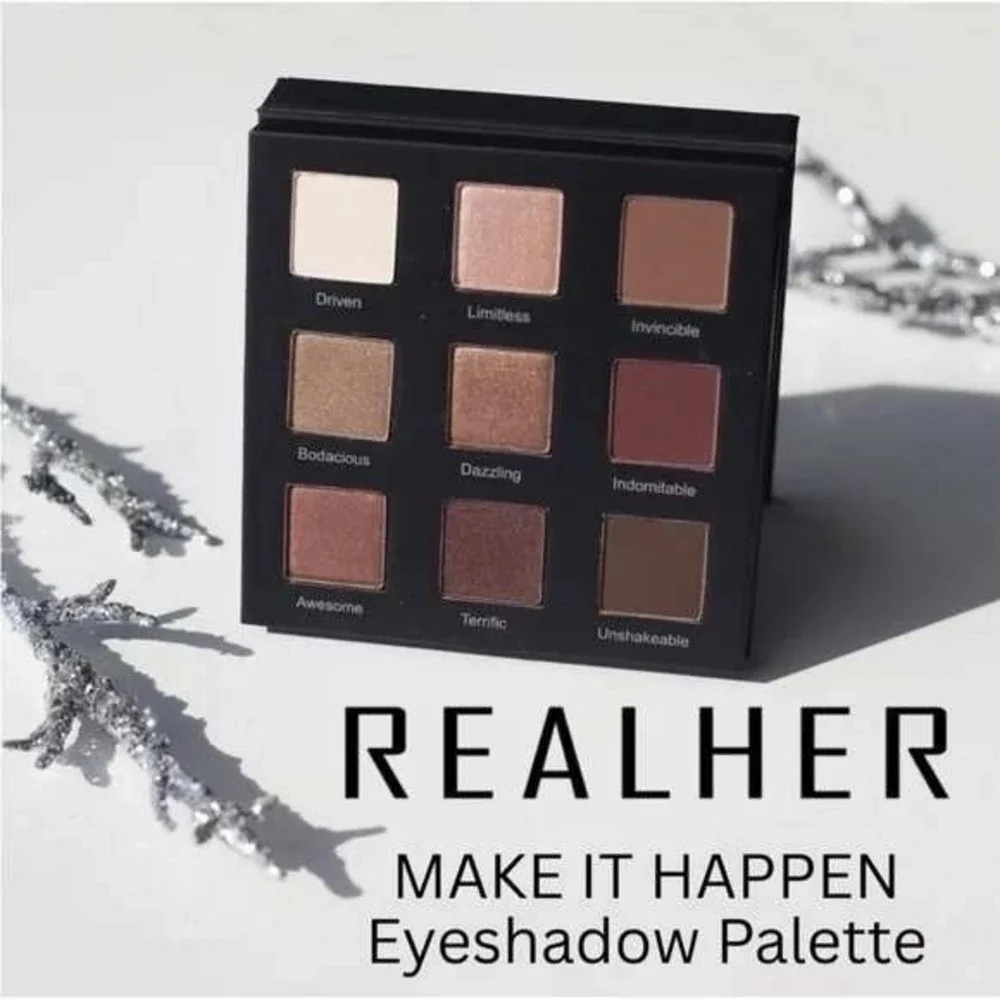 REALHER II Make It Happen Eyeshadow Palette 9-Pan Neutral Nude New
